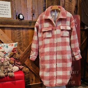 165 Gilli Pink and White Teddy Jacket